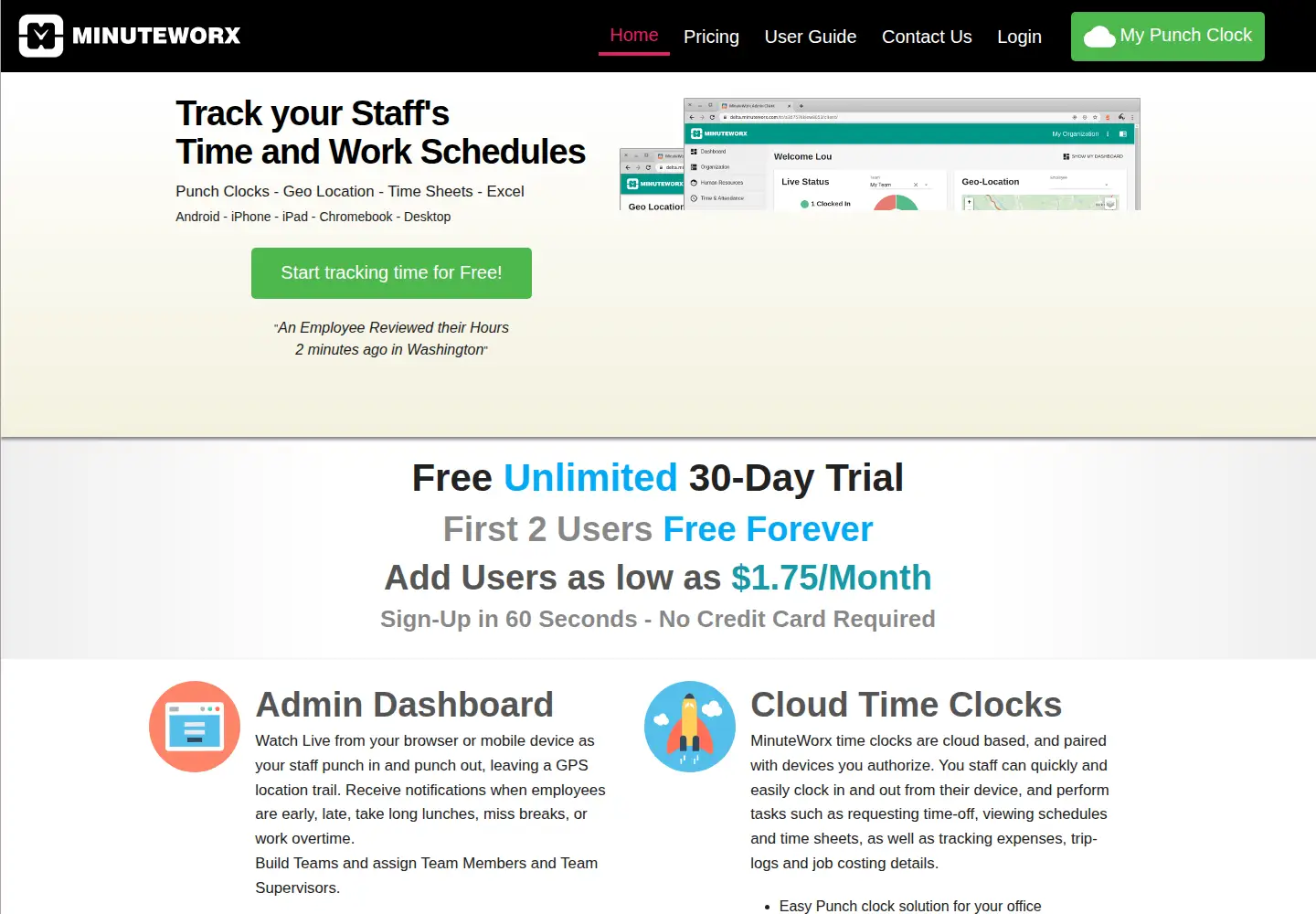 Screenshot of minuteworx.com