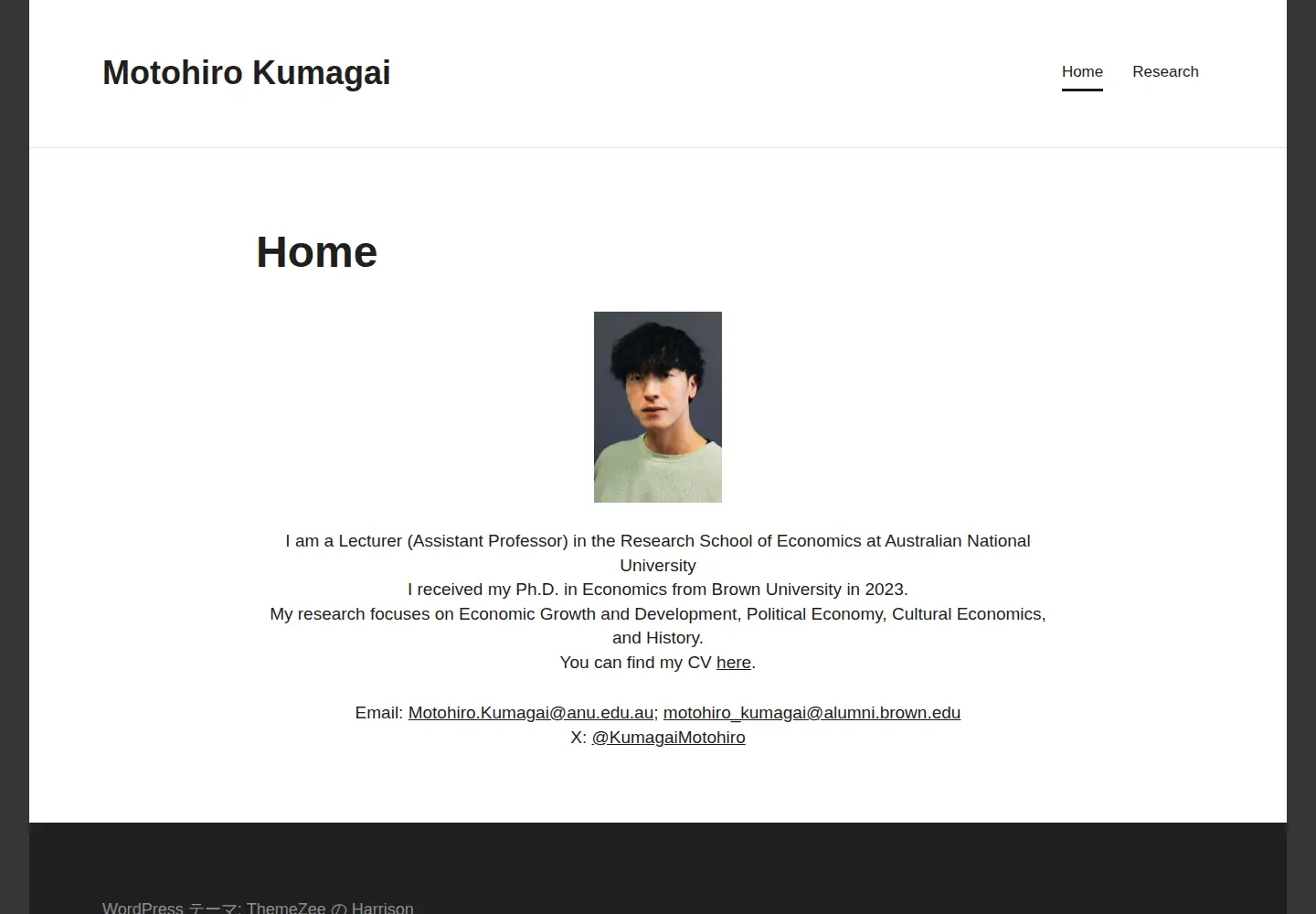 Screenshot of motohirokumagai.com