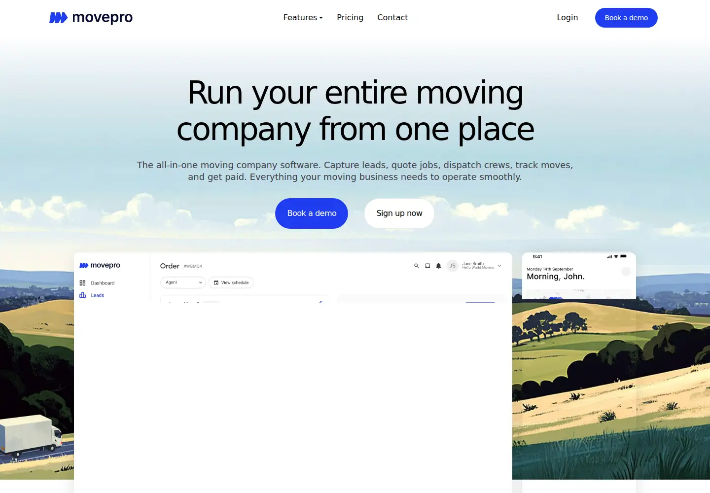 Captured homepage of movepro.com in the current scan