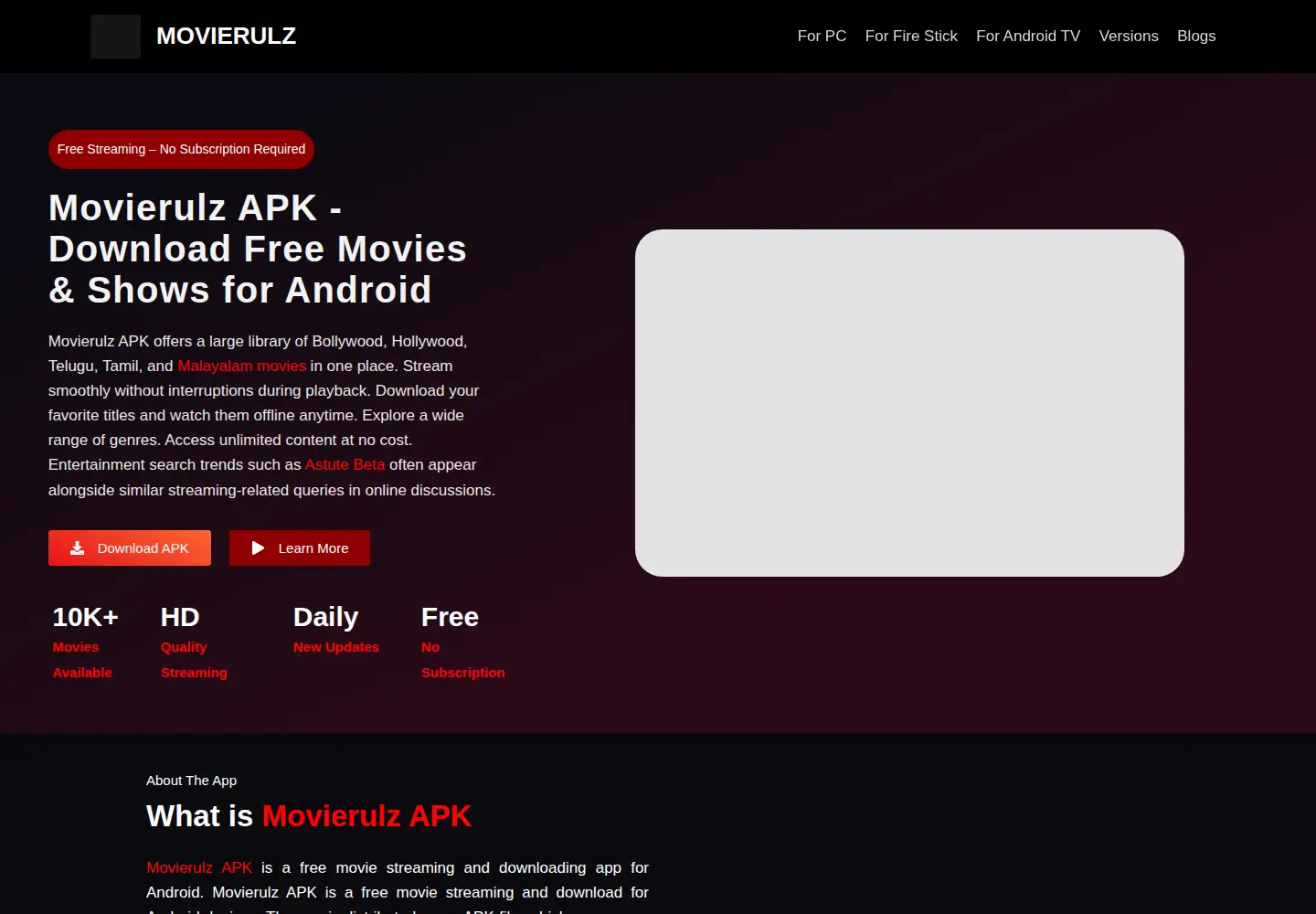 Screenshot of movierulzapkdl.com