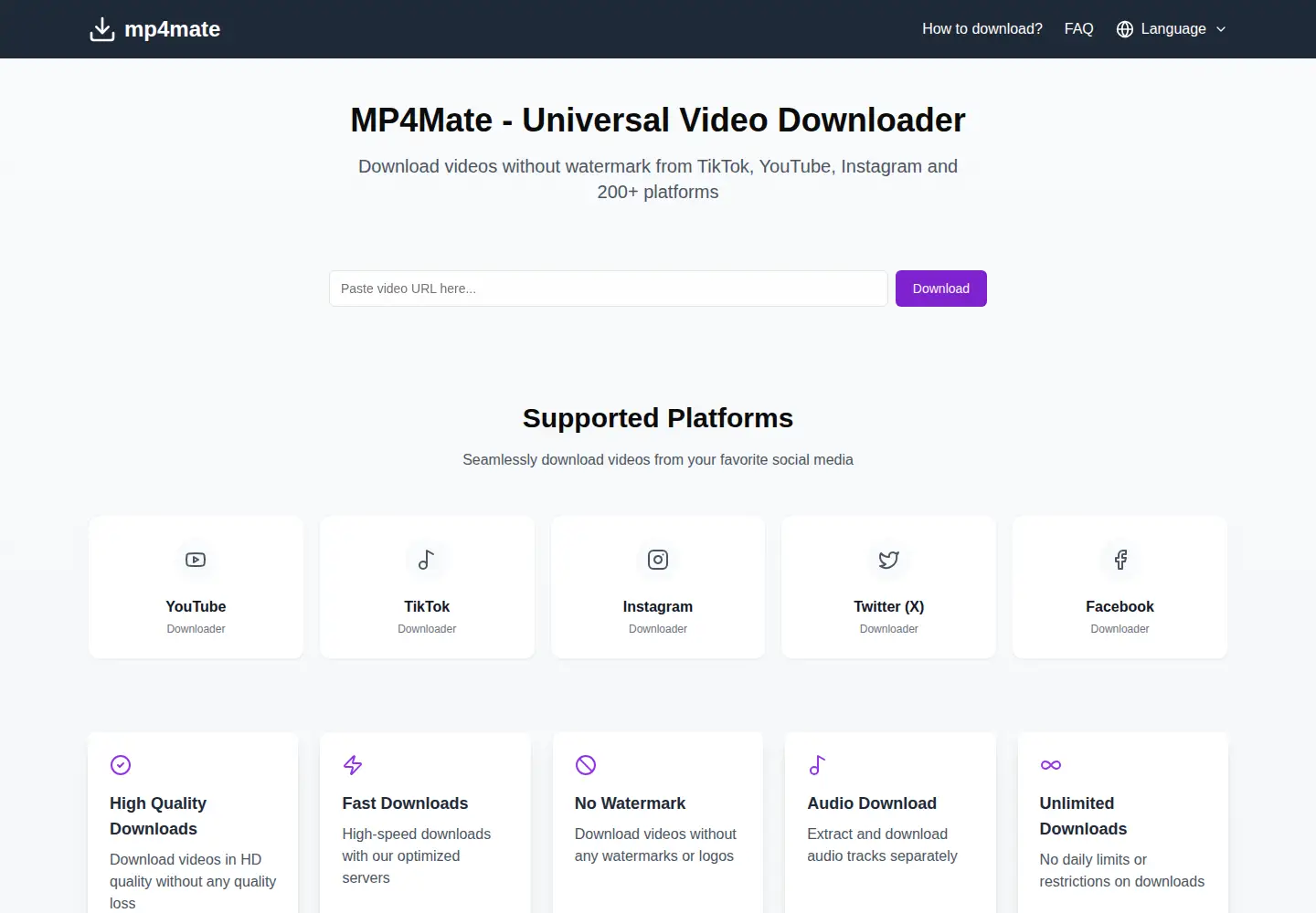 Captured homepage of mp4mate.com in the current scan