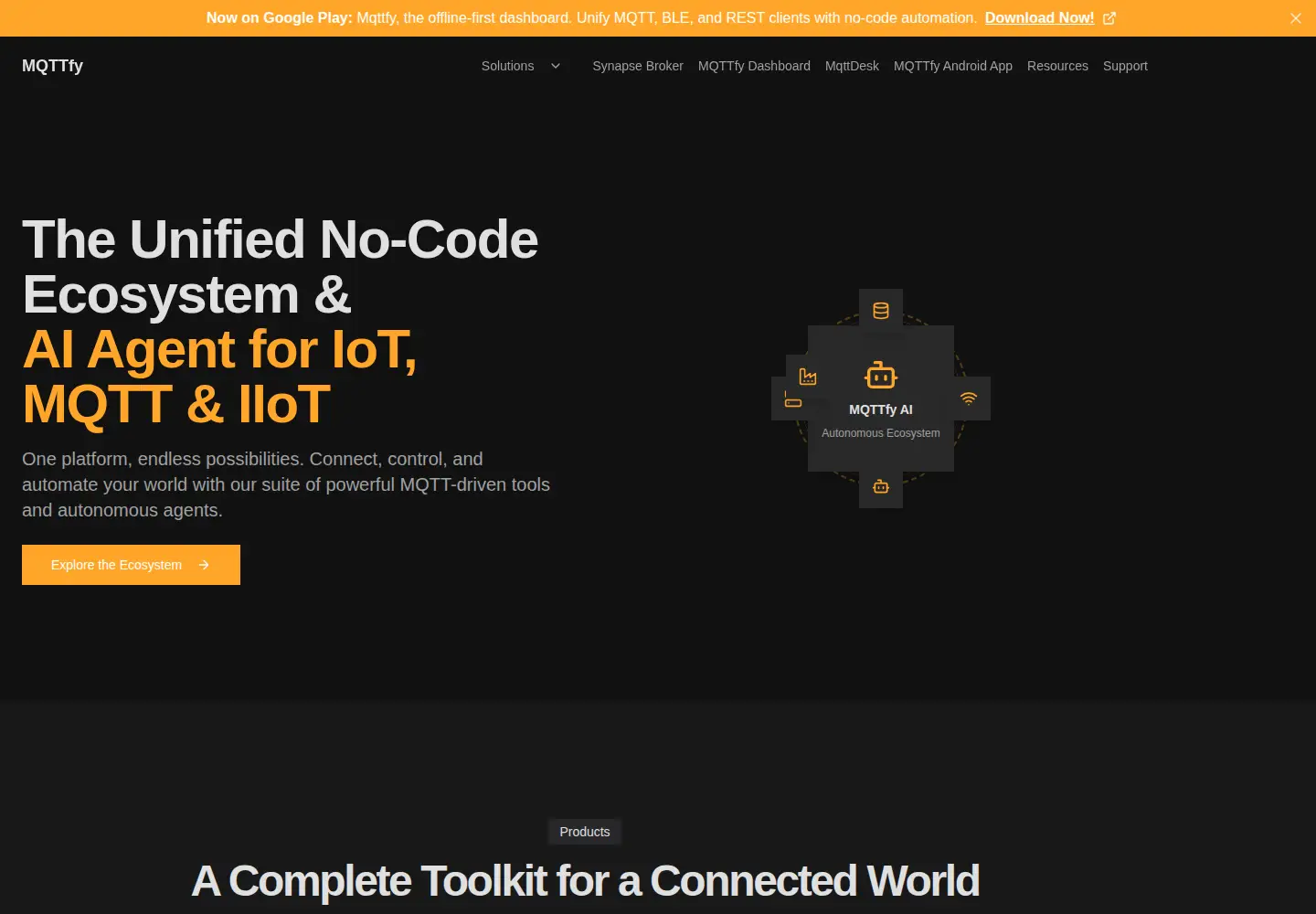 Captured homepage of mqttfy.com in the current scan