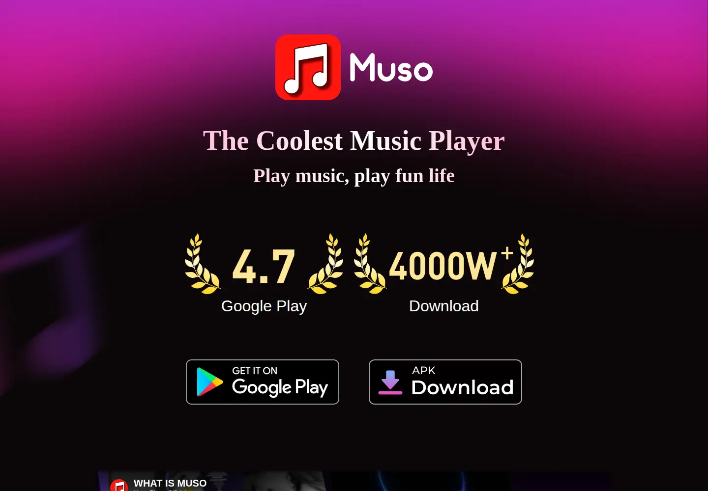 Captured homepage of musoplayer.com in the current scan