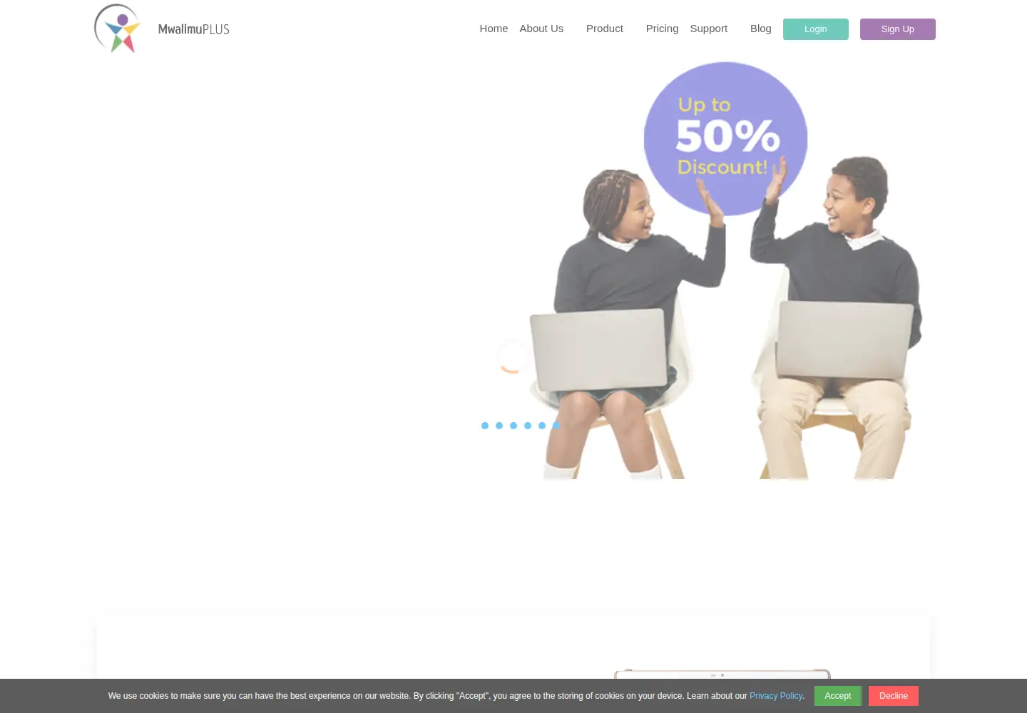 Captured homepage of mwalimuplus.com in the current scan