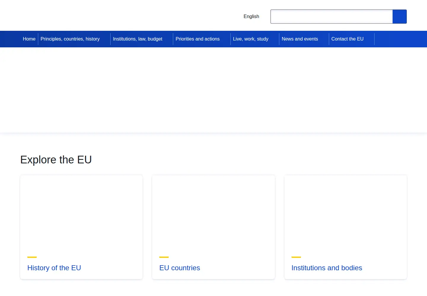 Screenshot of europa.eu