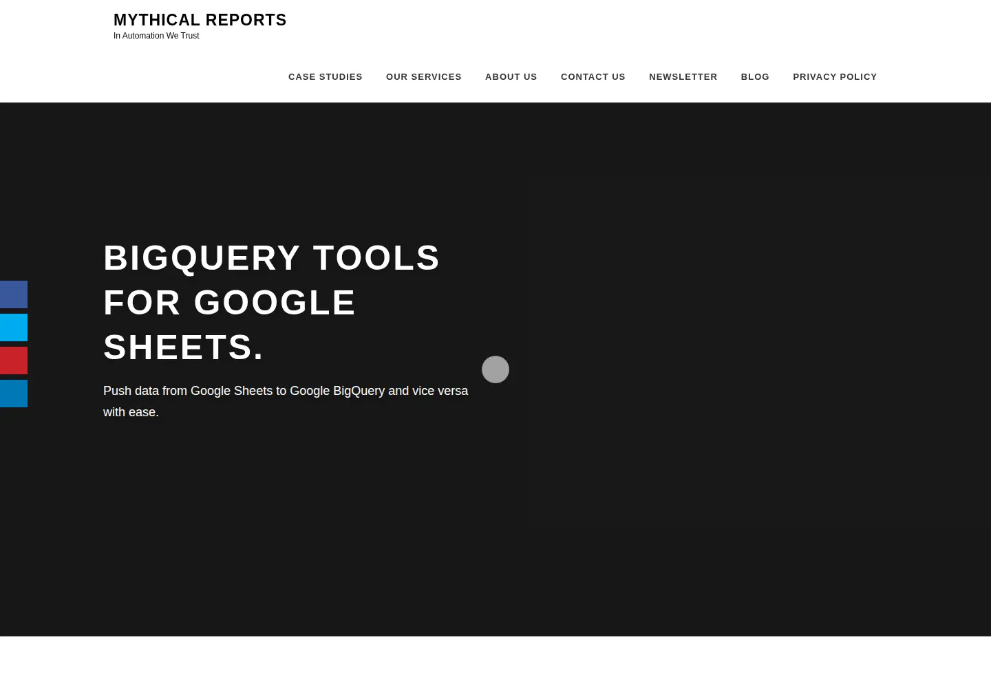Captured homepage of mythicalreports.com in the current scan