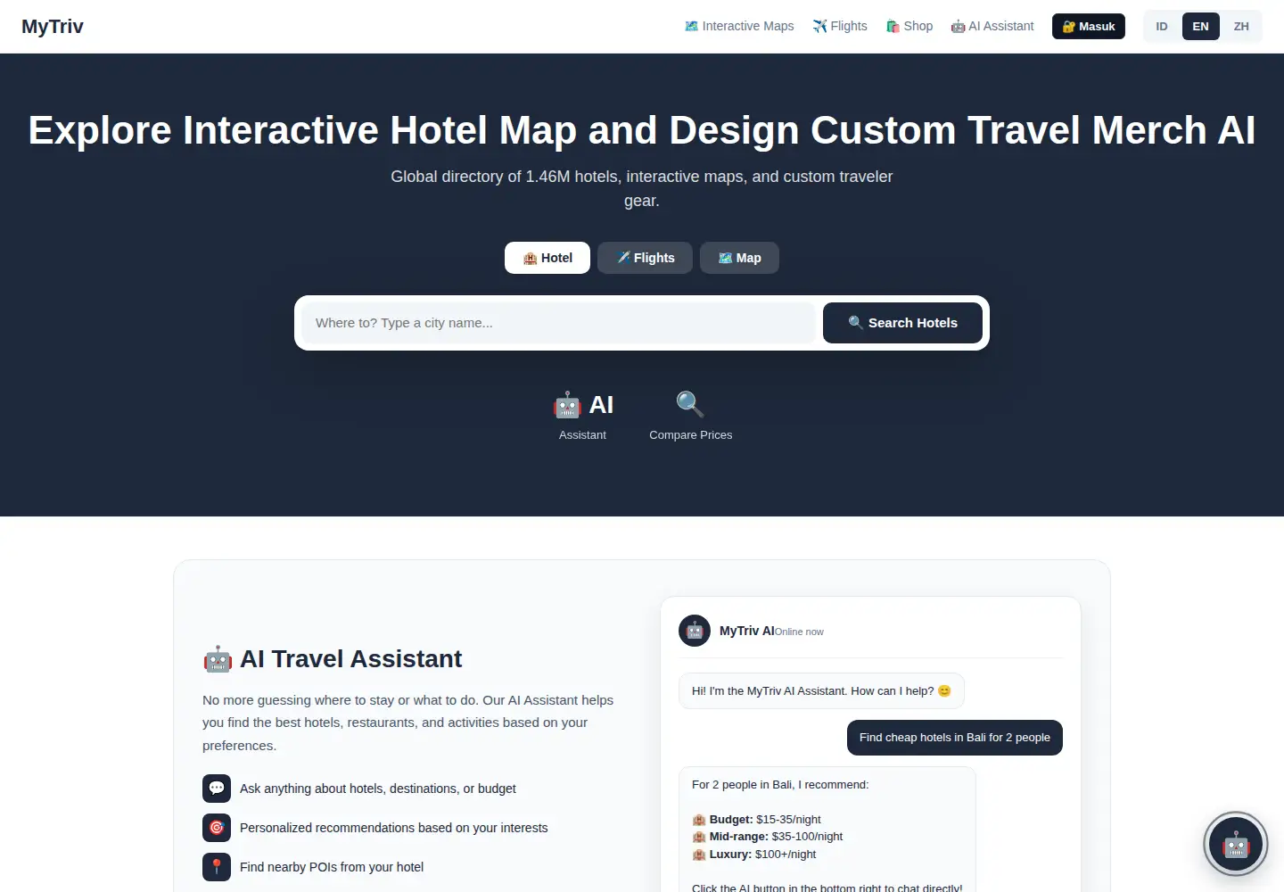 Screenshot of mytriv.com