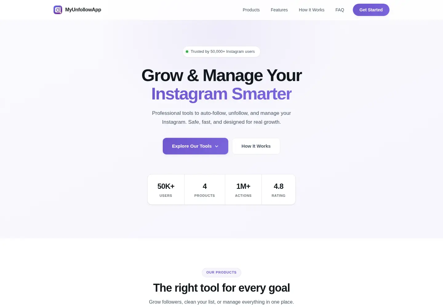 Screenshot of myunfollowapp.com