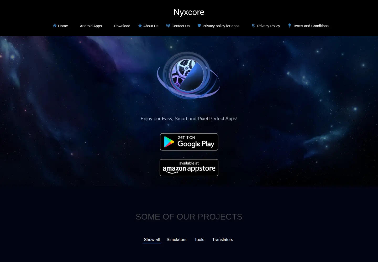 Captured homepage of nyxcore.com in the current scan