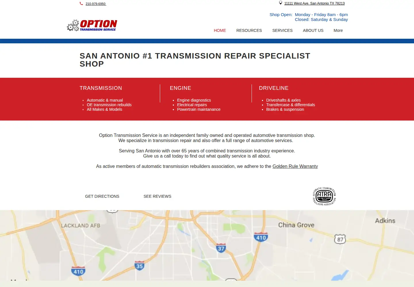 Screenshot of optiontransmission.com