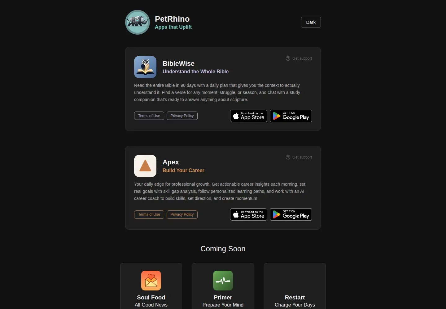 Screenshot of petrhino.com