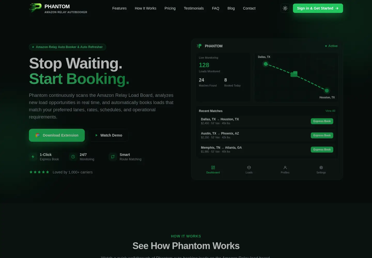 Screenshot of phantomautobooker.com