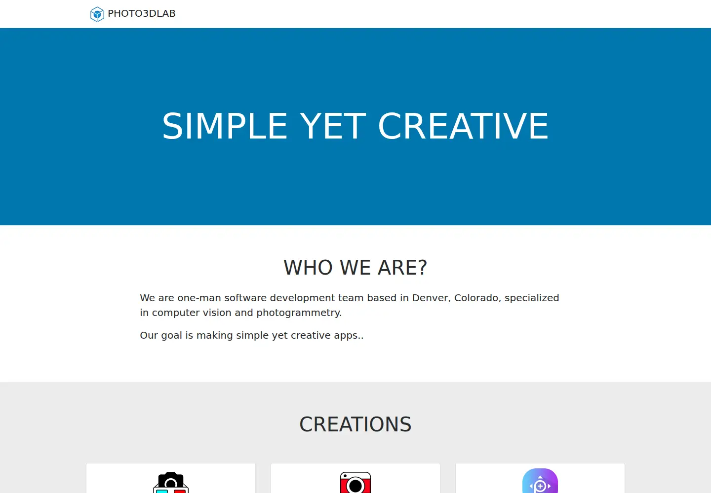 Captured homepage of photo3dlab.com in the current scan