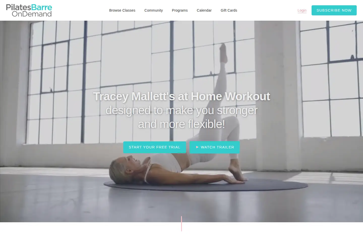 Screenshot of pilatesbarreondemand.com