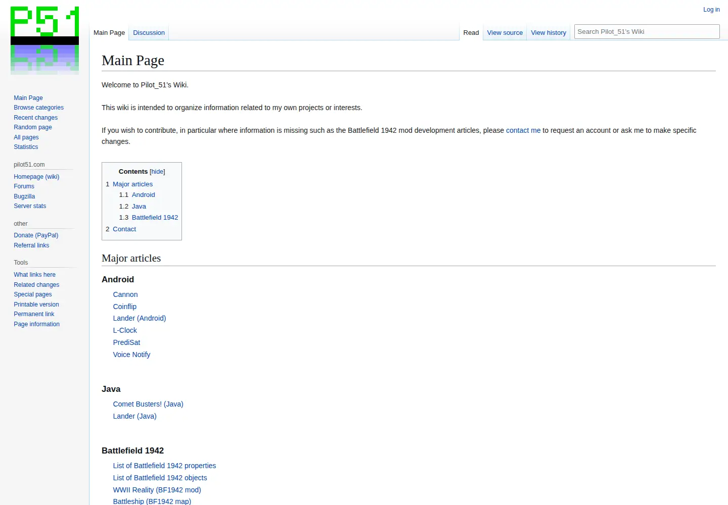 Screenshot of pilot51.com