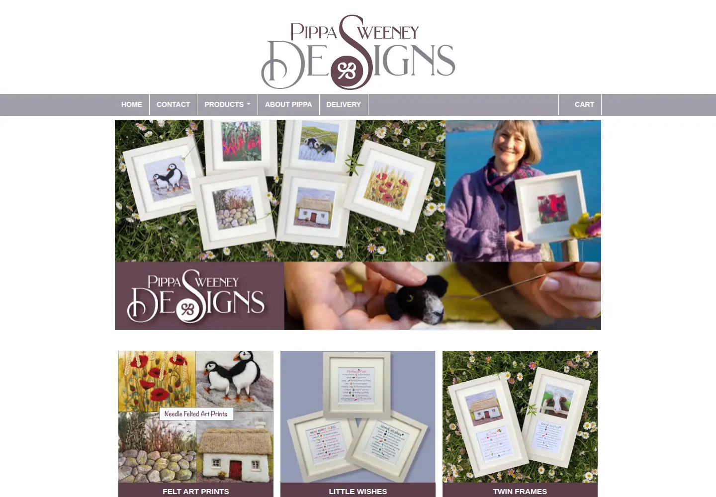 Screenshot of pippasweeneydesigns.com