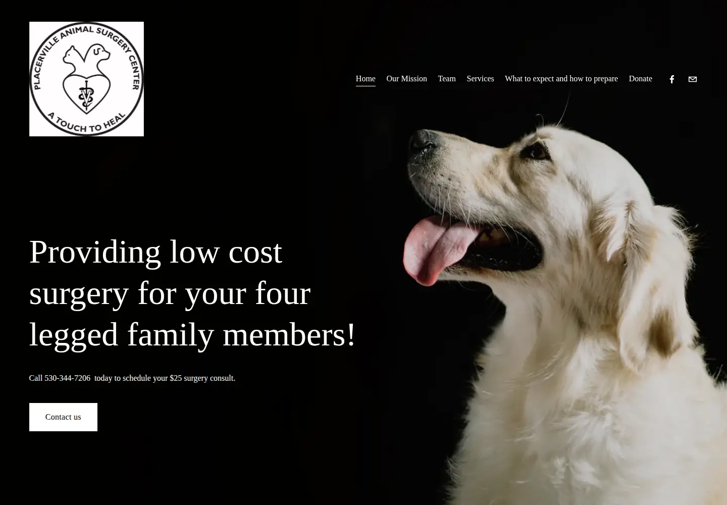 Captured homepage of placervilleanimalsurgerycenter.com in the current scan