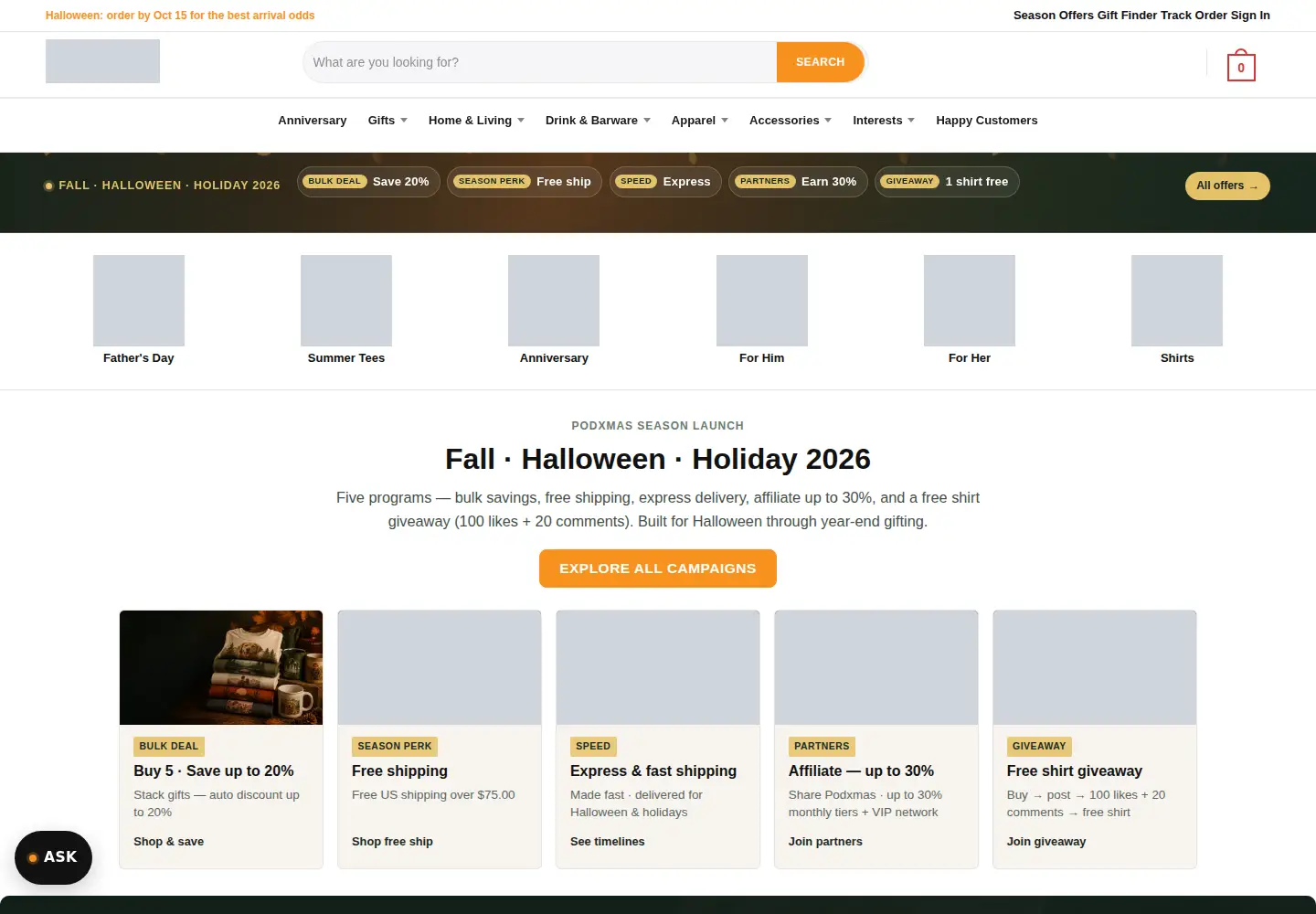 Captured homepage of podxmas.com in the current scan