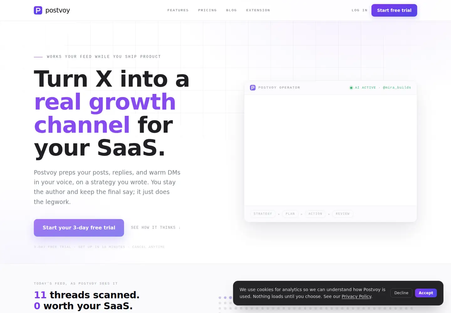 Screenshot of postvoy.com