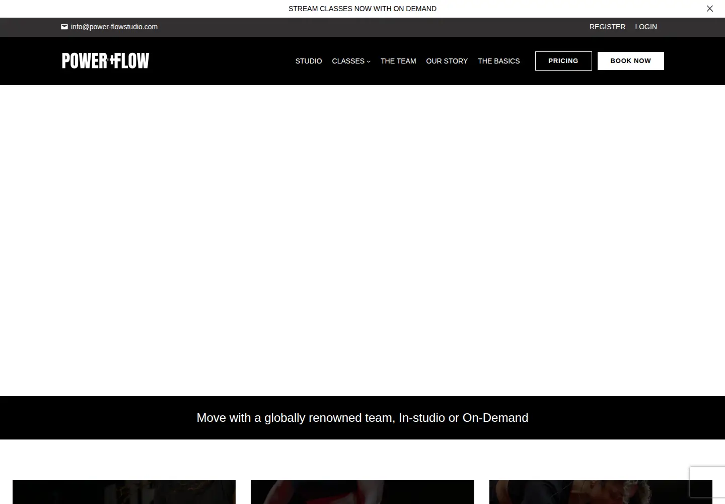 Captured homepage of power-flowstudio.com in the current scan