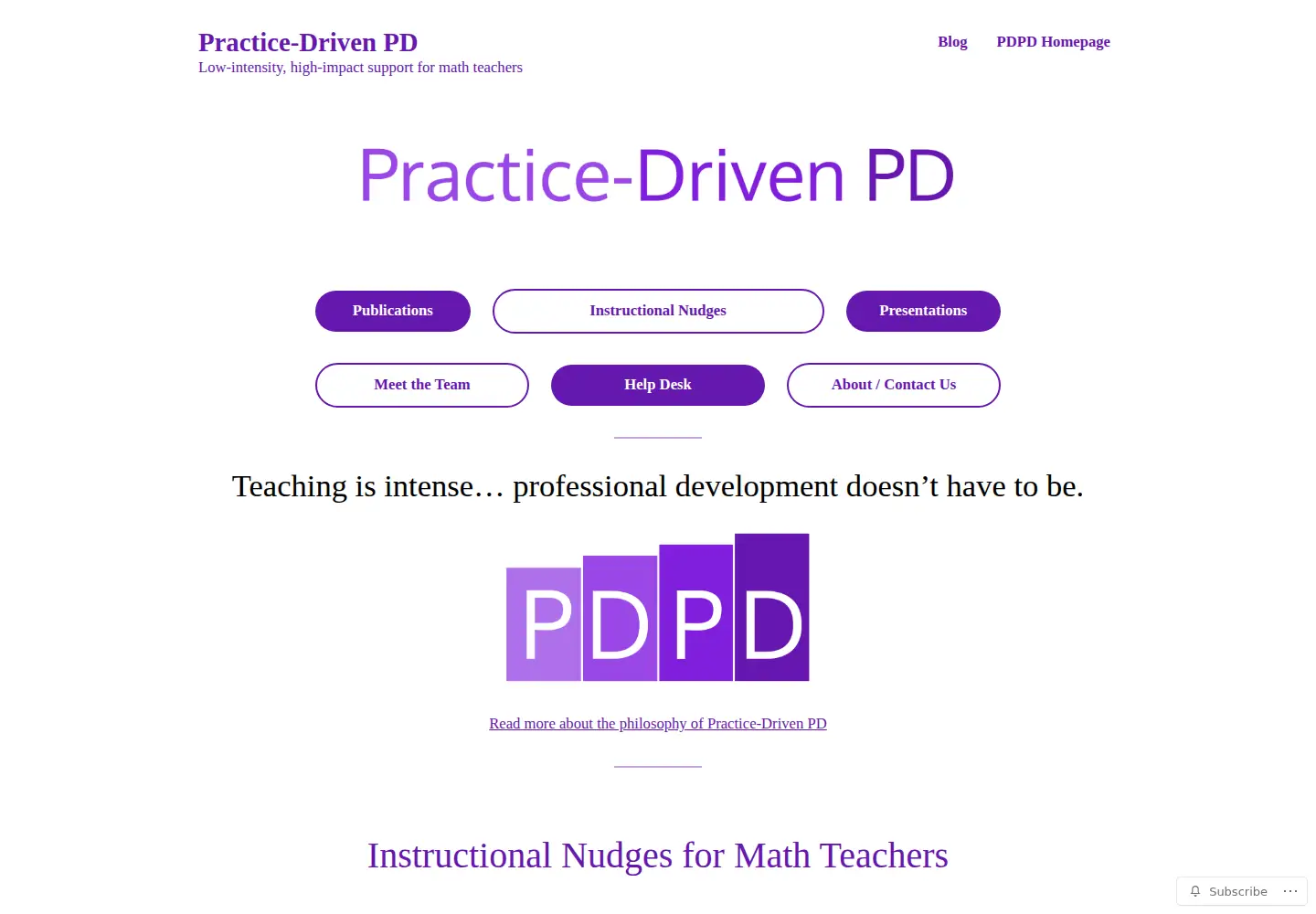 Screenshot of practicedrivenpd.com