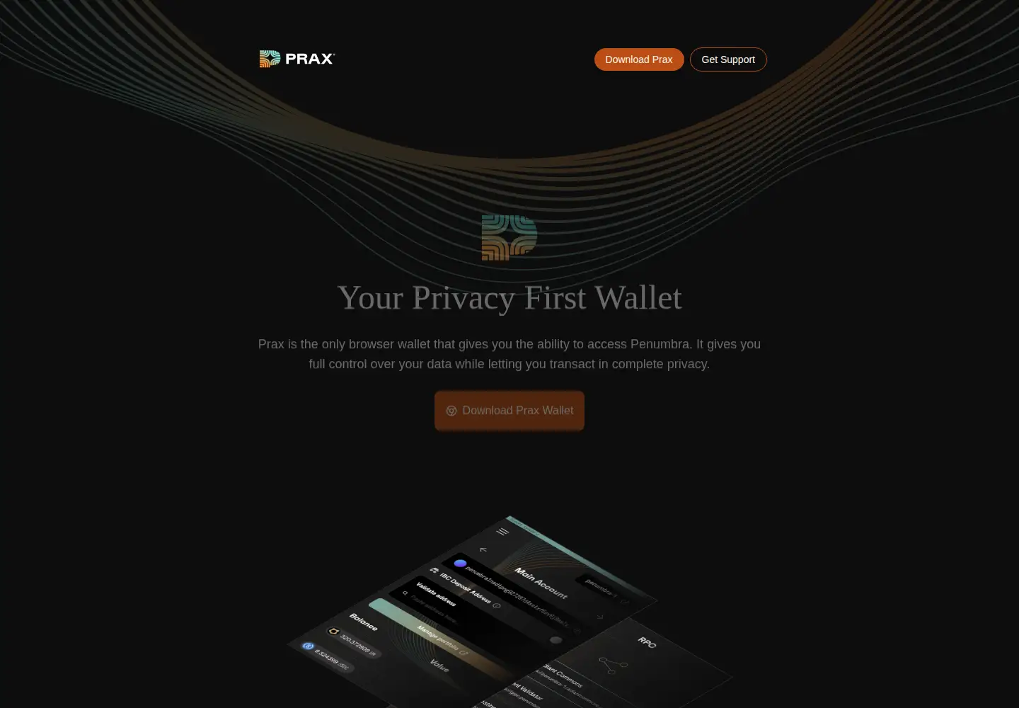 Screenshot of praxwallet.com