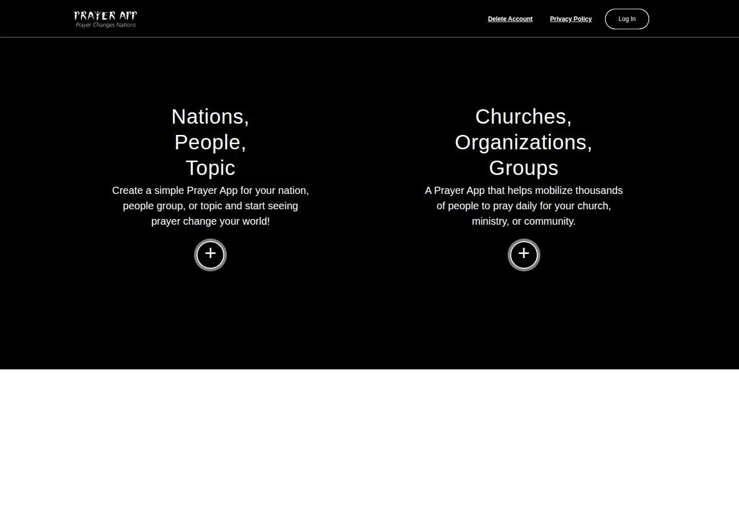 Screenshot of prayerforus.com
