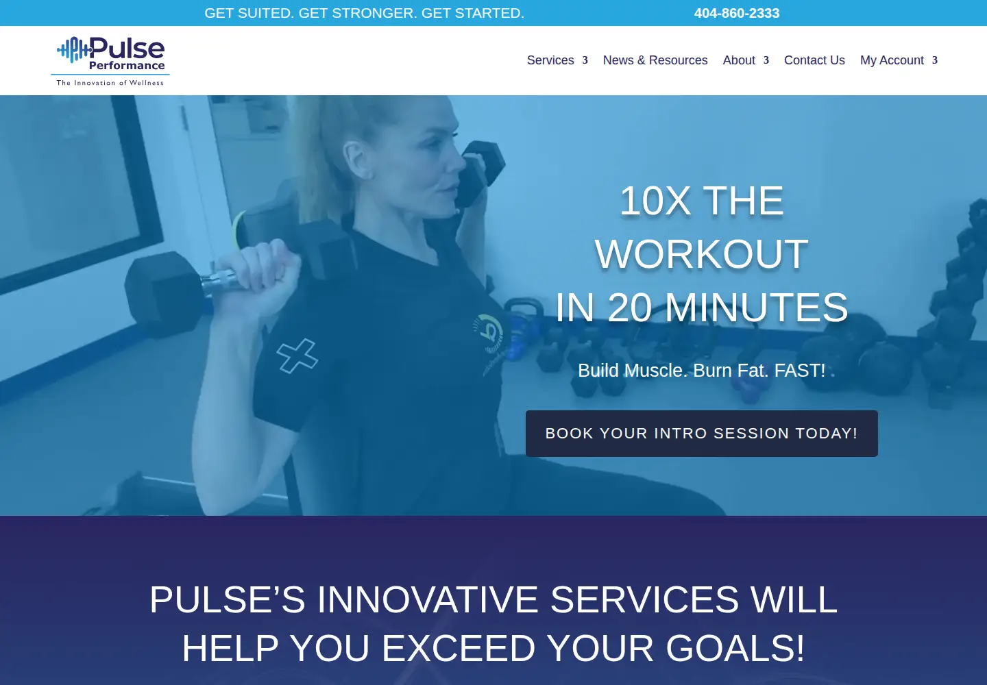 Captured homepage of pulseperformancestudio.com in the current scan