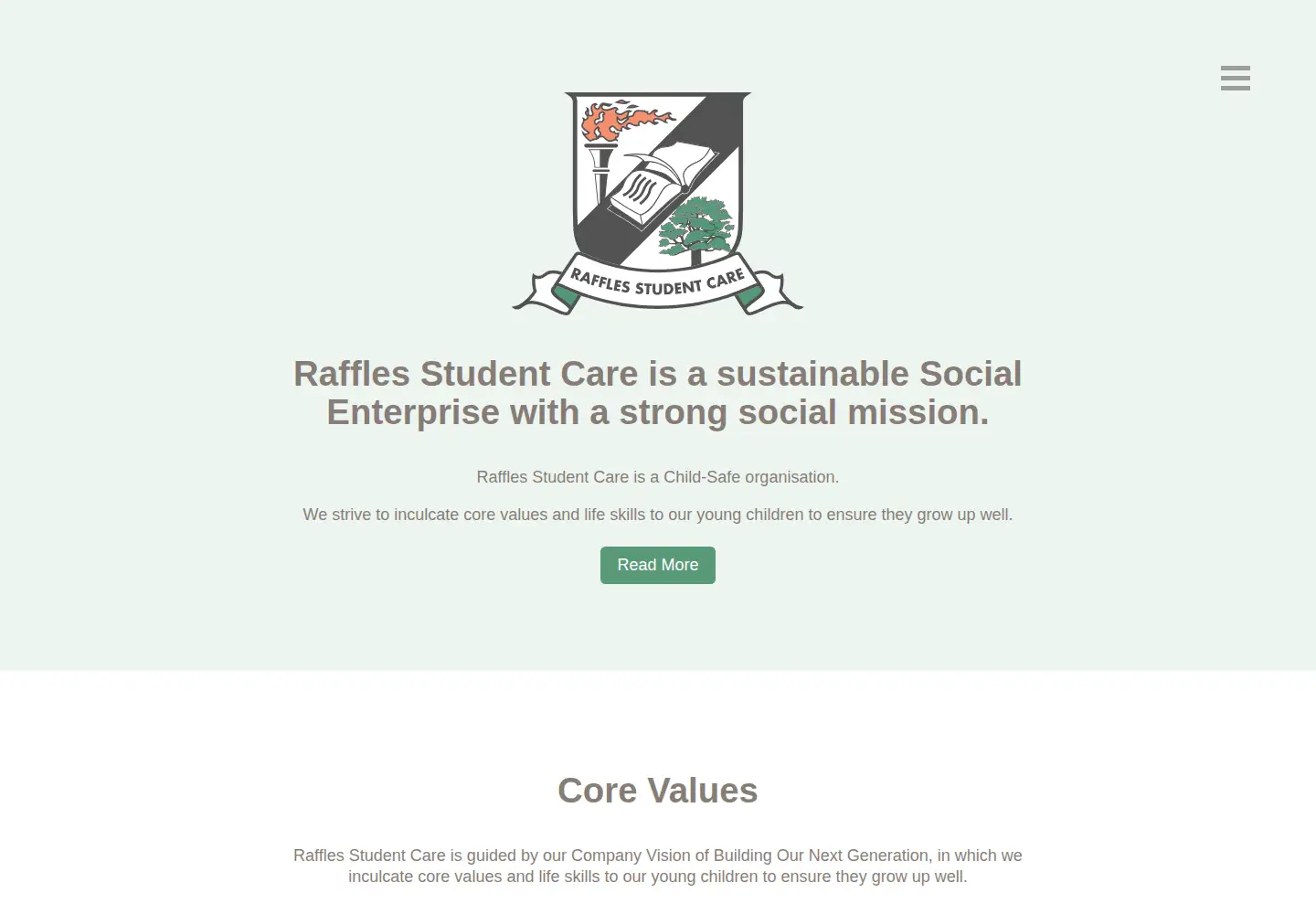 Captured homepage of rafflesstudentcare.com in the current scan