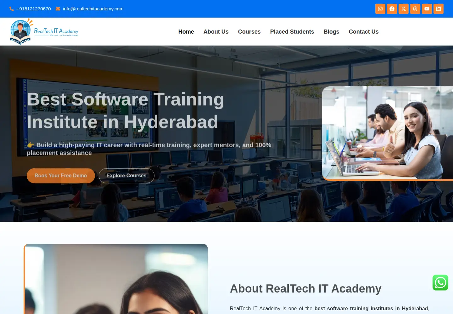 Screenshot of realtechitacademy.com