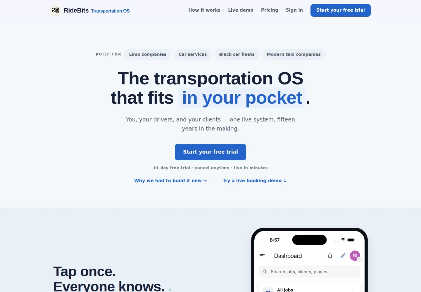 Screenshot of ridebits.com