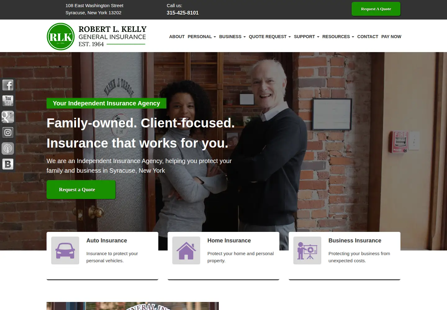 Screenshot of rlkellyinsurance.com