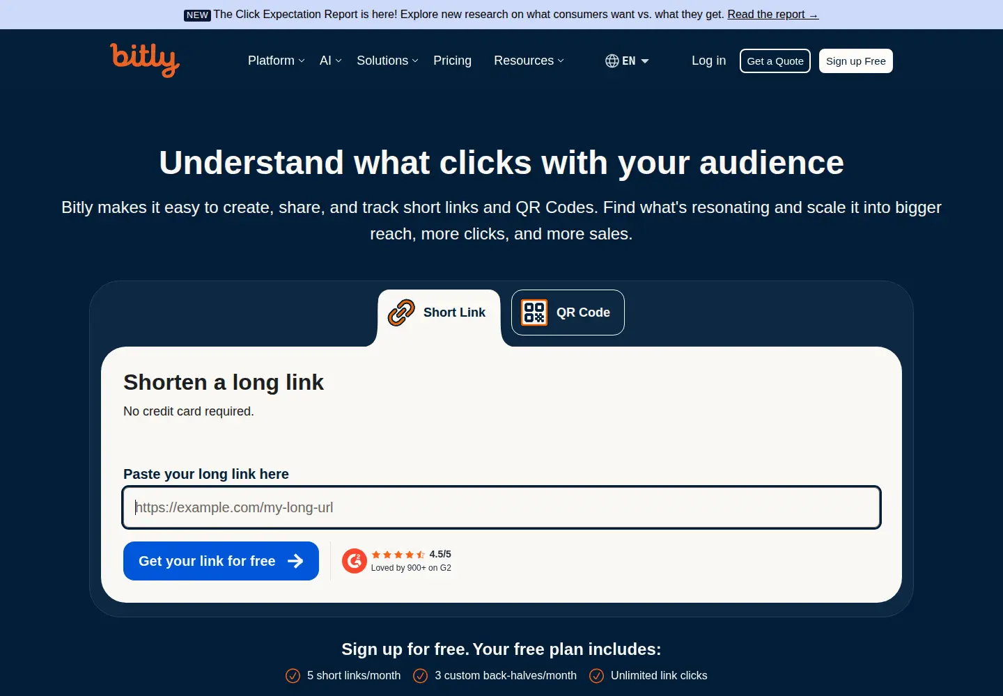 Screenshot of bit.ly