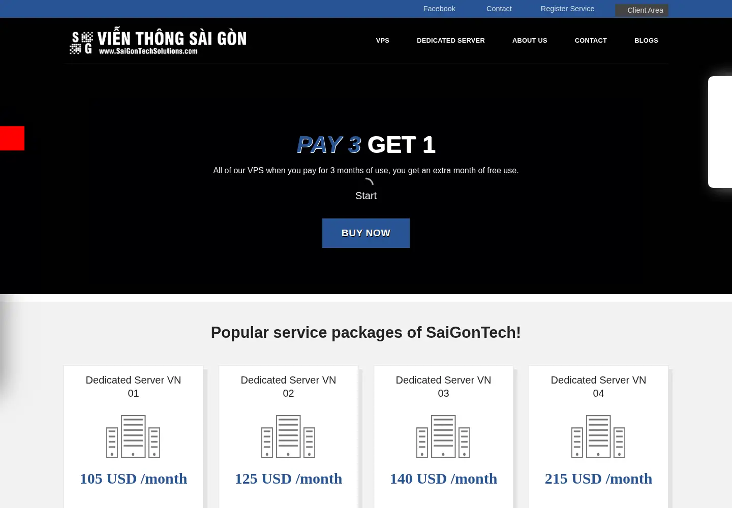 Captured homepage of saigontechsolutions.com in the current scan