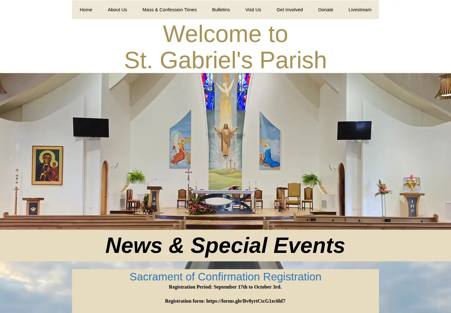 Screenshot of saintgabrielchurch.com