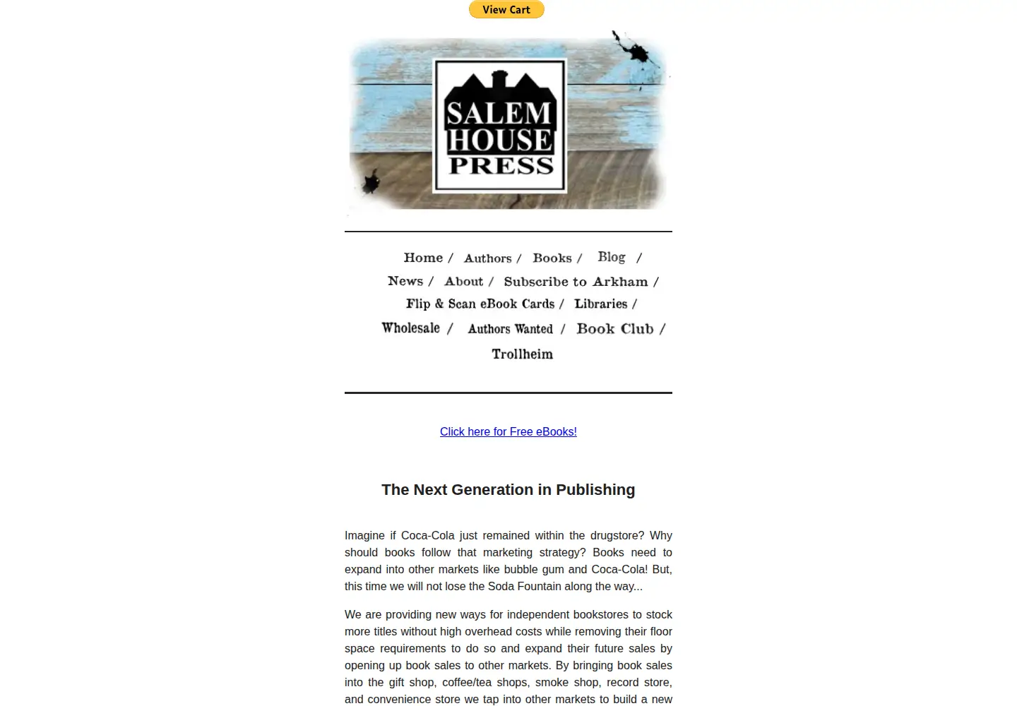 Screenshot of salemhousepress.com