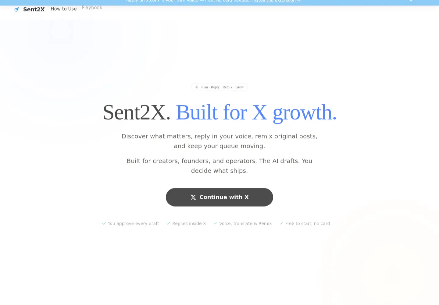 Screenshot of sent2x.com