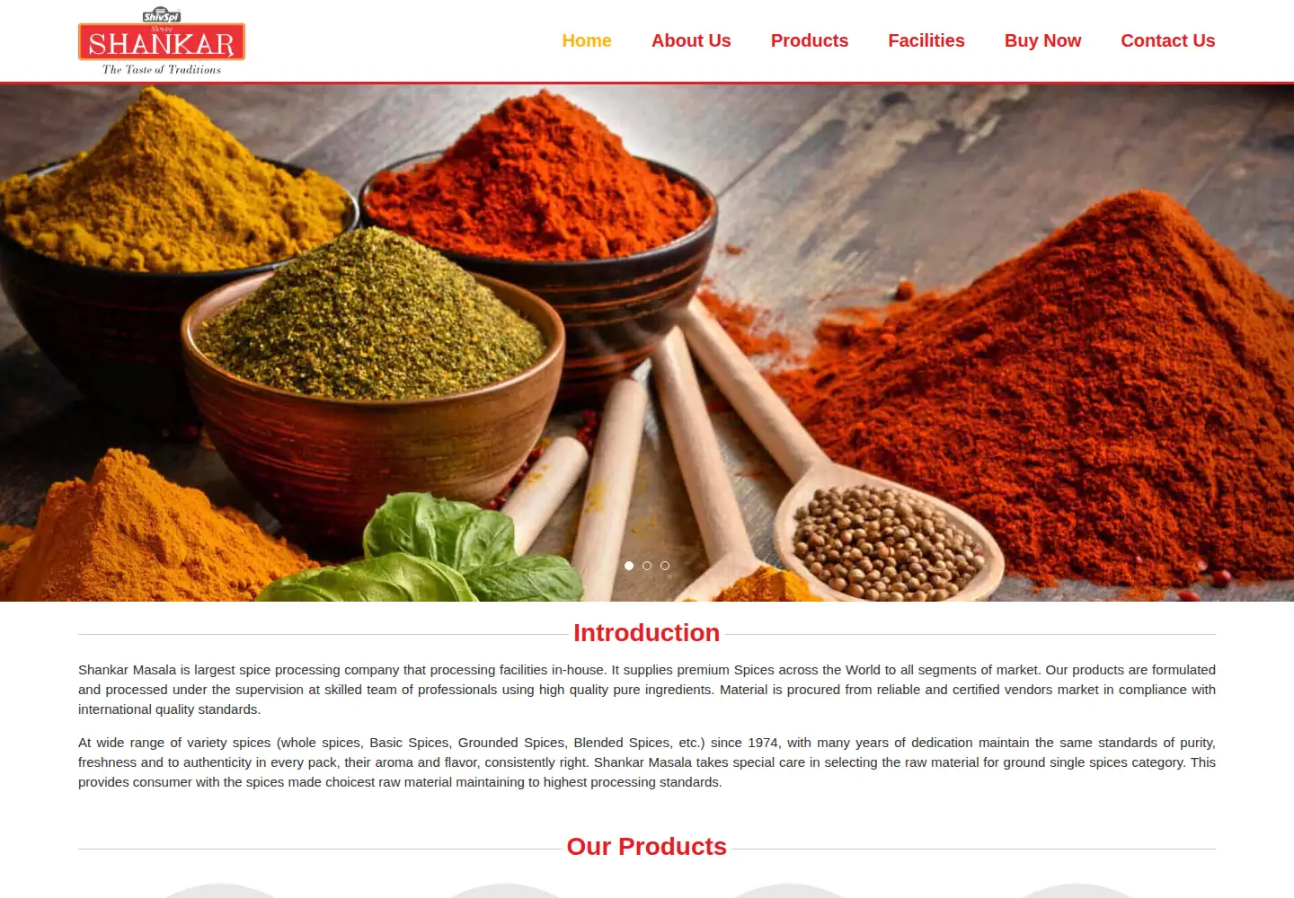 Screenshot of shankarmasala.com