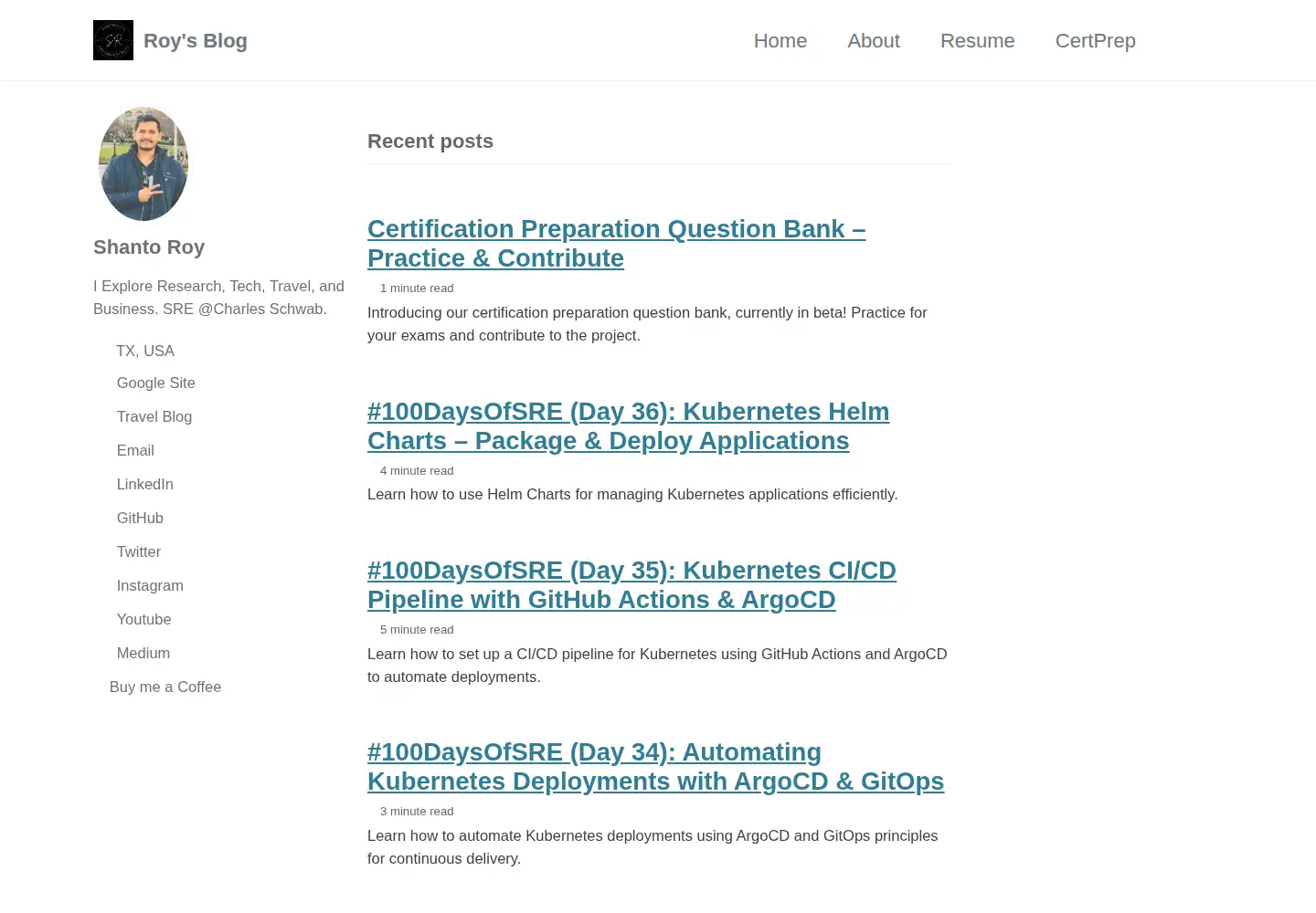 Screenshot of shantoroy.com