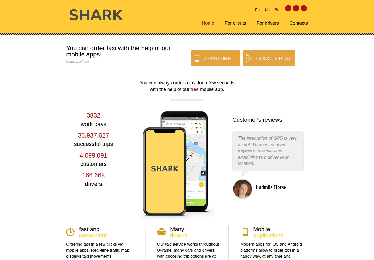 Screenshot of shark-taxi.com