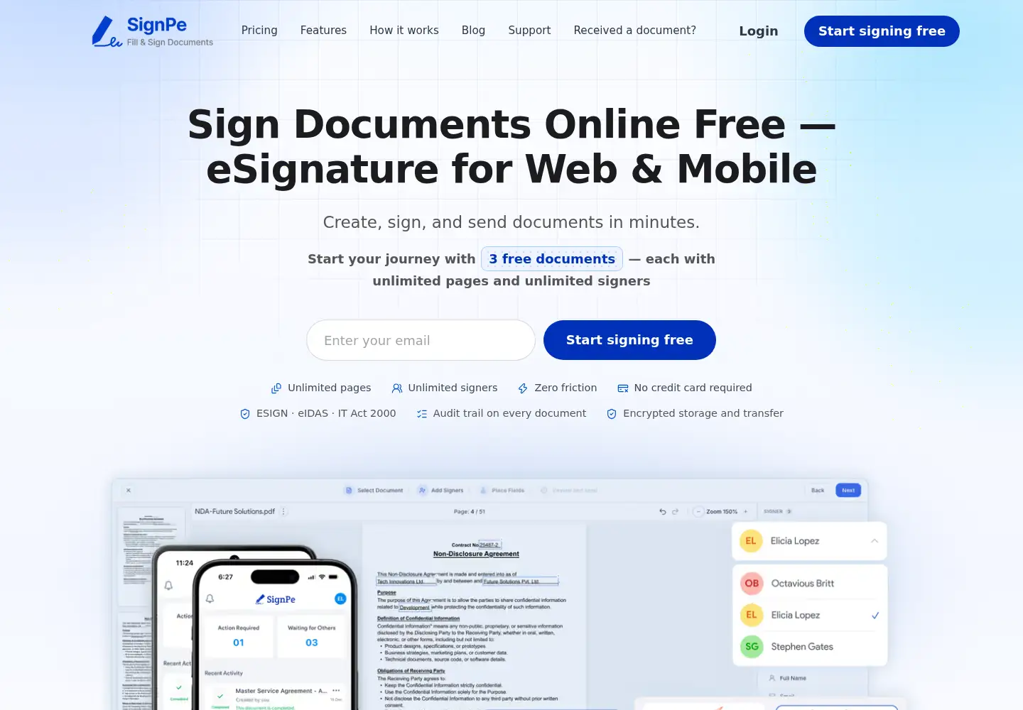Screenshot of signpe.com