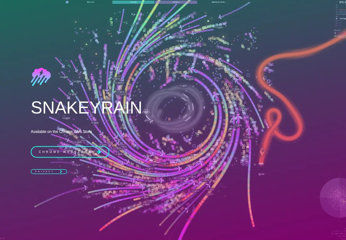 Captured homepage of snakeyrain.com in the current scan