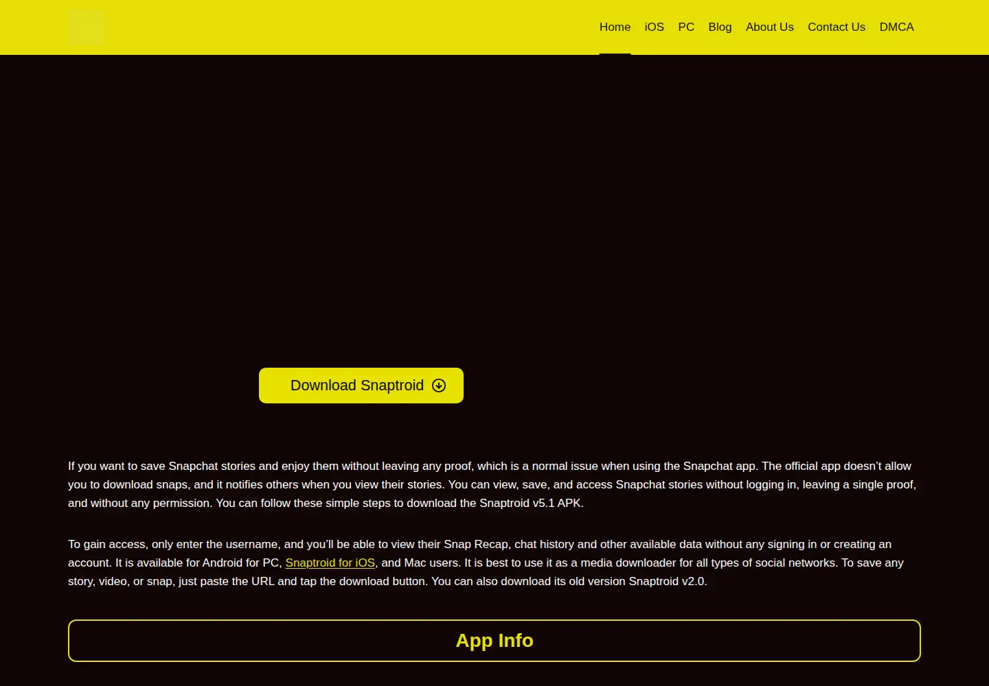 Screenshot of snaptrroid.com