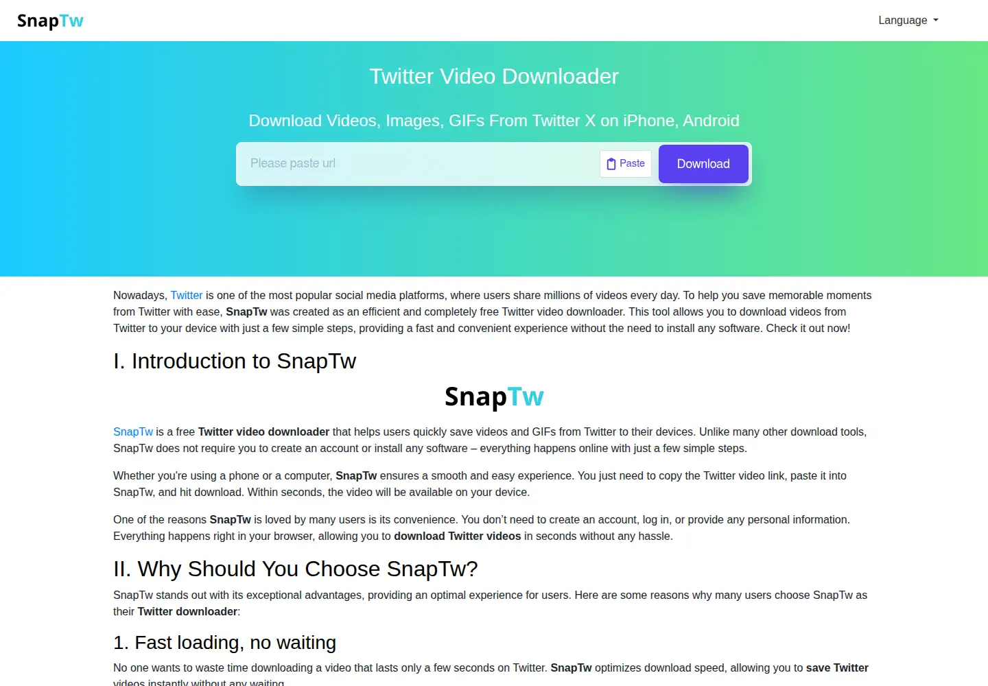 Screenshot of snaptw.com