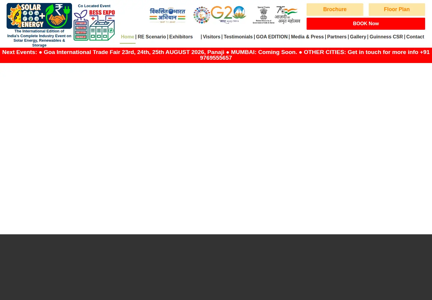 Captured homepage of solarplusexpo.com in the current scan