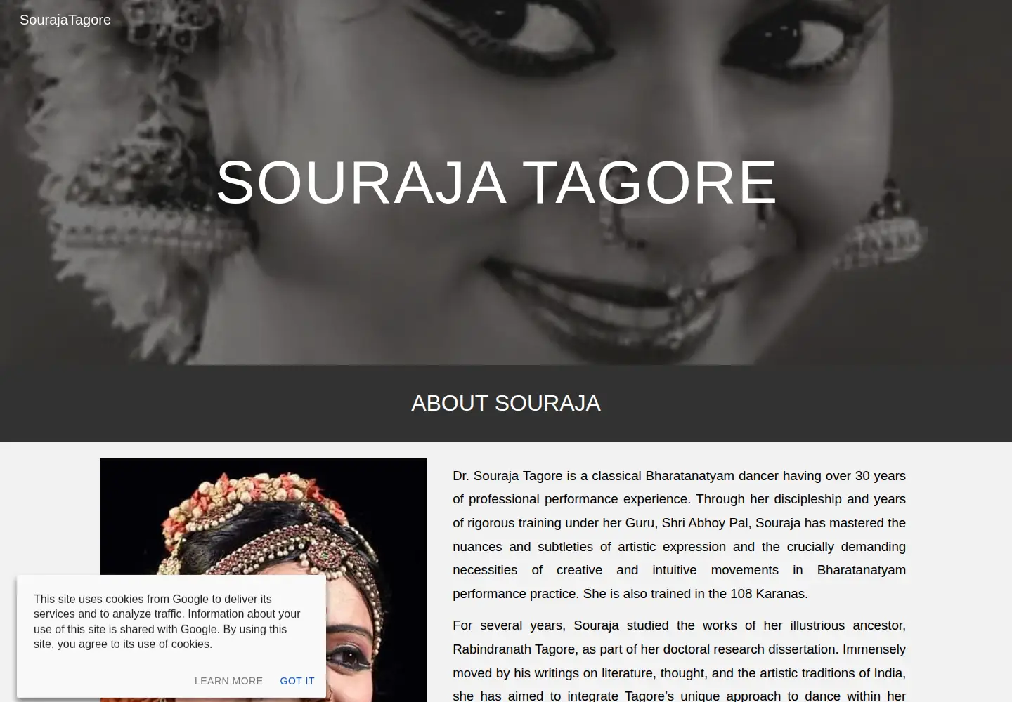 Screenshot of sourajatagore.com