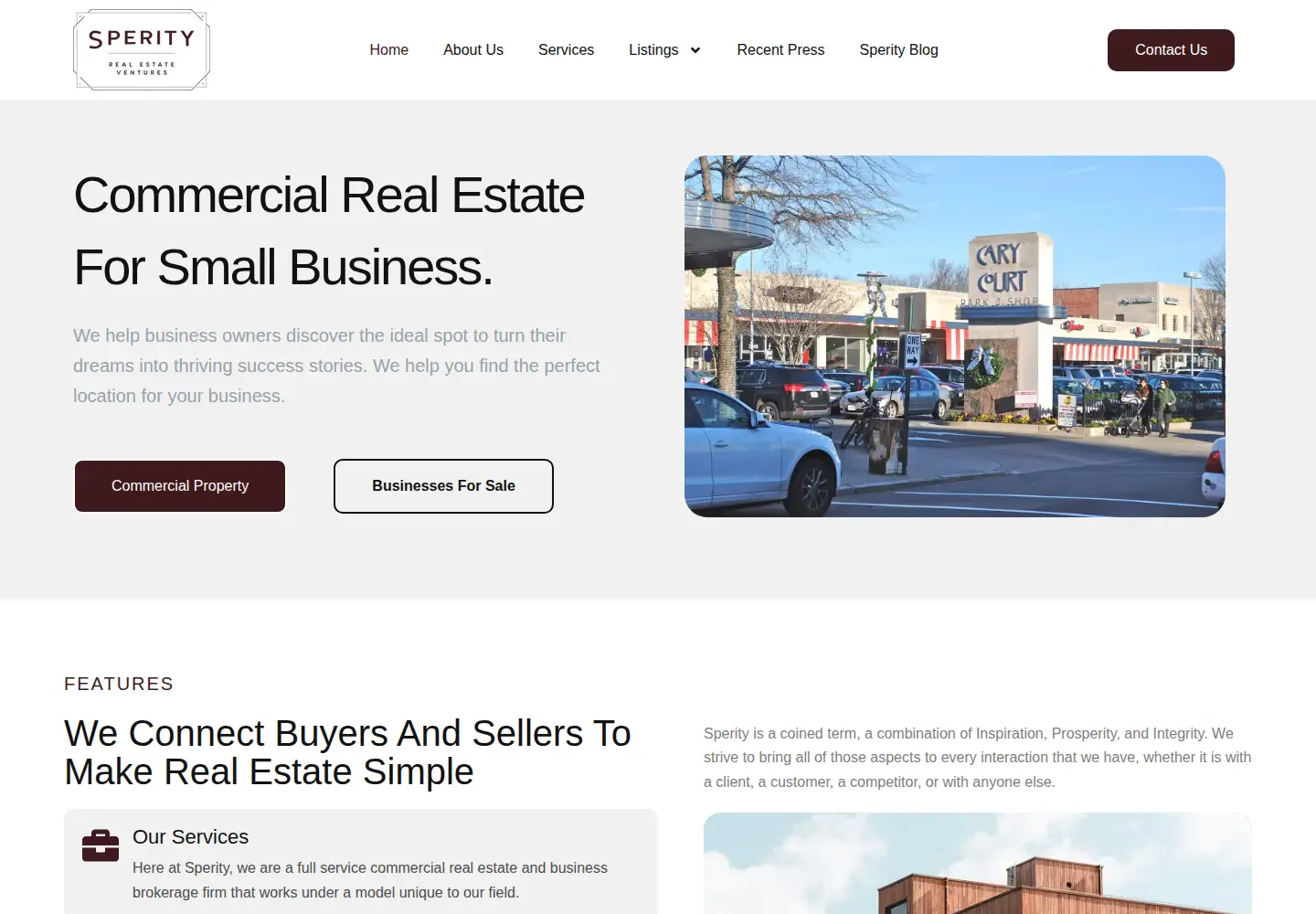 Captured homepage of sperityventures.com in the current scan