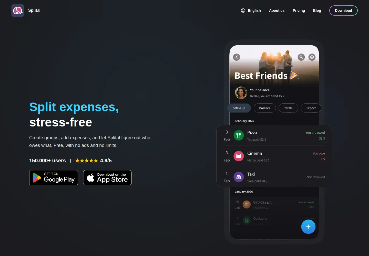 Captured homepage of splital.com in the current scan