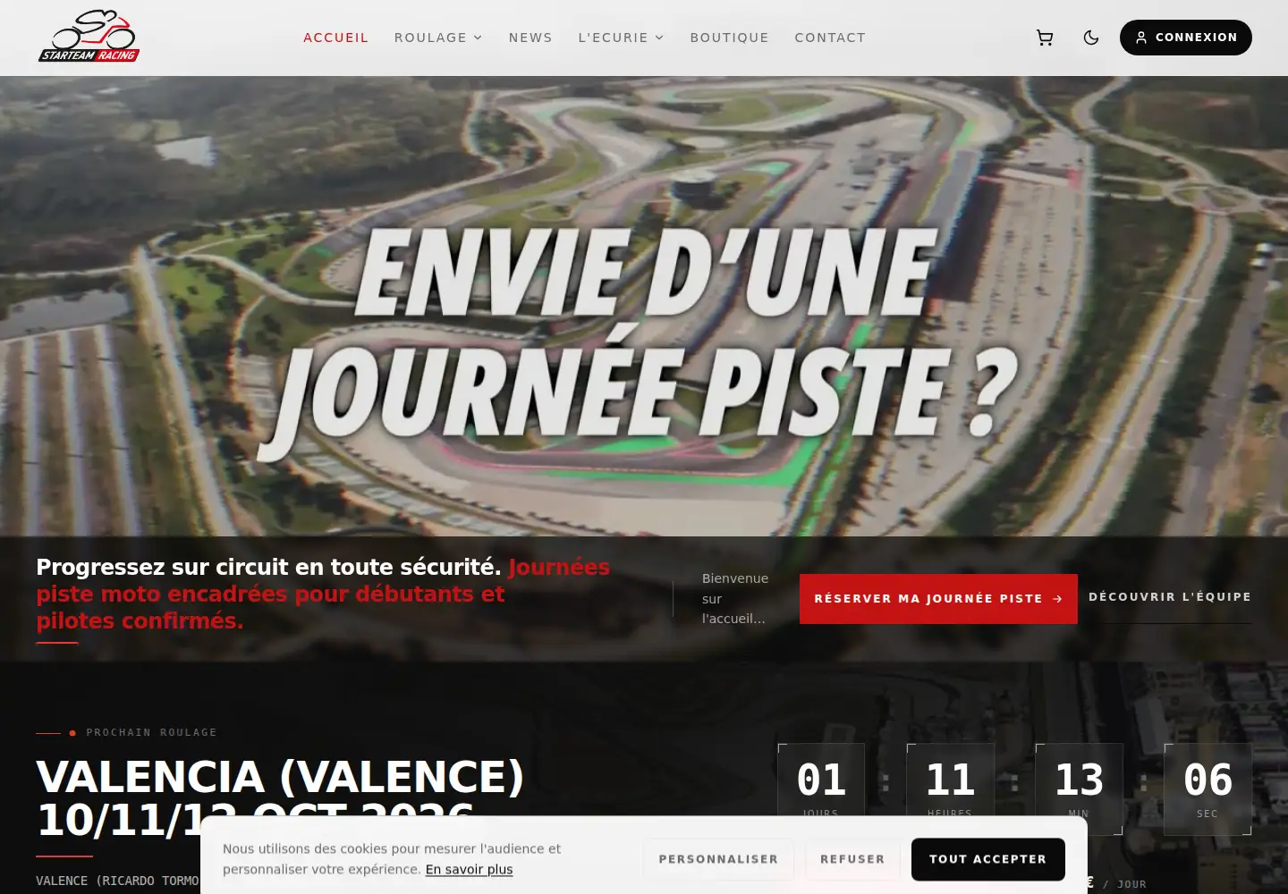 Captured homepage of starteam-racing.com in the current scan