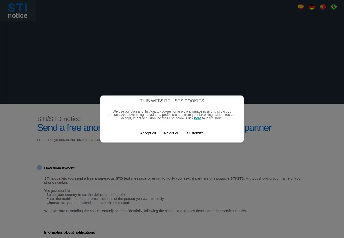 Screenshot of stinotice.com